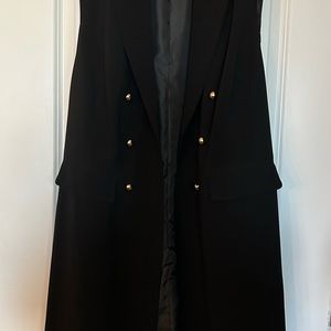 INC Womens Plus Size Black Sleeveless Long Vest Size 2X